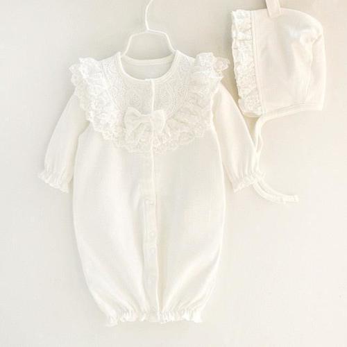 Ruffled Lace Romper & Bonnet Set - Shop Online at Belle Baby | Belle Baby