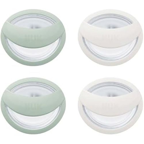 NUK Perfect Match Pacifier, 0-6 Months, 4-Pack, Green & White