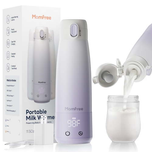 Portable Bottle Warmer for Breastmilk: Baby Milk Warmers with Smart Touch LED Temperature Control | Food-Grade Cordless On The Go Heating Bottles - 5 Mins Quick Milk Heating & Water 12 Ounces,Purple