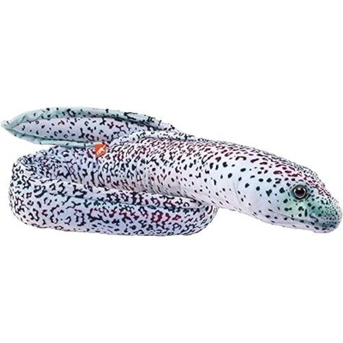 Wild Republic Living Ocean Peppered Moray EEL, Stuffed Animal, 54 Inches, Plush Toy, Fill is Spun Recycled Water Bottles