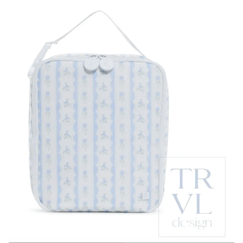 Insulated Lunch Bag - Lunch Box - Ribbon Floral Blue
