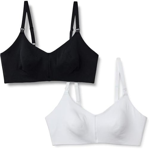 Amazon Essentials Women's Cotton Jersey Support Nursing Bra, Pack of 2