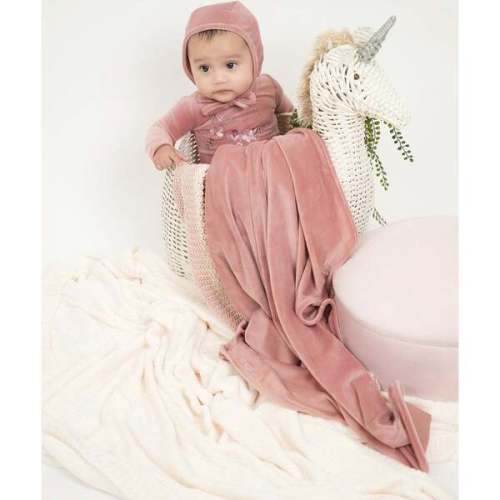 Cherry Blossom Long Sleeve Footie, Mauve - Maniere | Maisonette