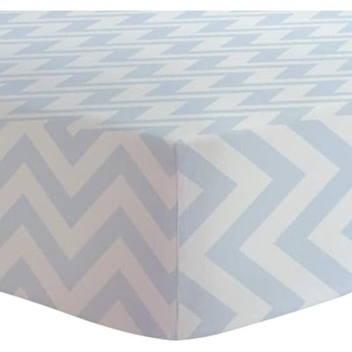 Kushies Changing Pad Cover for 1" pad, 100% Breathable Cotton, Made in Canada, Blue Chevron