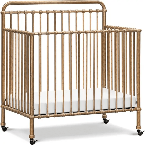 NAMESAKE Winston 4-in-1 Convertible Mini Crib w/Removable Wheels - Converts to Toddler Bed, Daybed & Twin-Size Bed - GREENGUARD Gold Certified - 4 Adjustable Heights - Durable Metal, Easy to Assemble