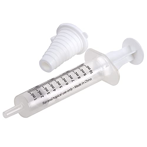 EZY DOSE Kids Baby Oral Syringe & Dispenser Calibrated for Liquid Medicine, Reduce Mess and Spills, Easy Way to Orally Administer Medication, 10 mL/2 TSP, Includes Bottle Adapter, Clear, BPA Free