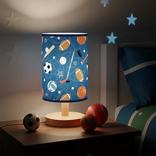 Sports Ball Table Lamp 3 Colors Dimmable Lights 9.72 x 5.12 Inch Sports Theme Basketball Football Soccer Baseball Night Light Bedside Lamps Decoration for Bedroom Desk Men Birthday Gifts