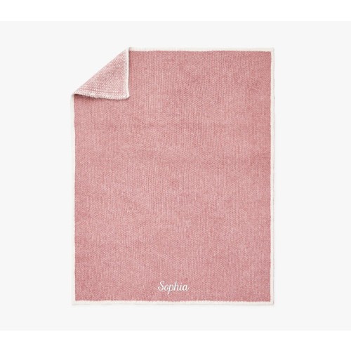 Border Baby Blanket - Color: Soft Berry