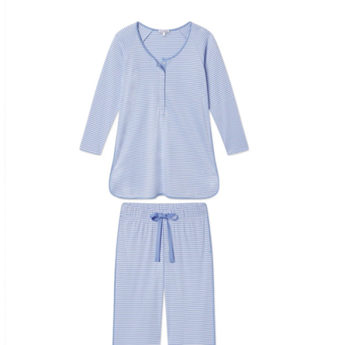LAKE | Women | Pima Cotton Pajamas | Hydrangea Maternity Long Long Set