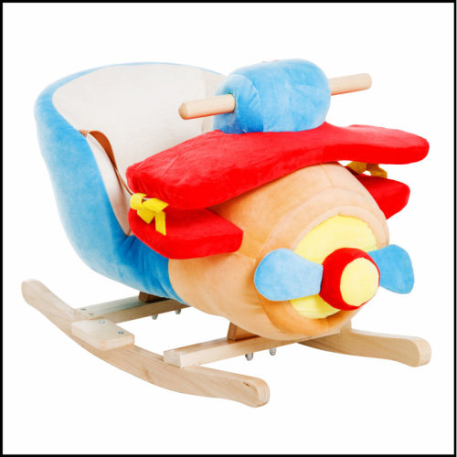 Ophelia & Co. Qaba Kids Wooden Rocking Plane Toy with Lullaby Songs and Seat Belt, Safe and Comfortable for Toddlers 18 Months Plus | Wayfair