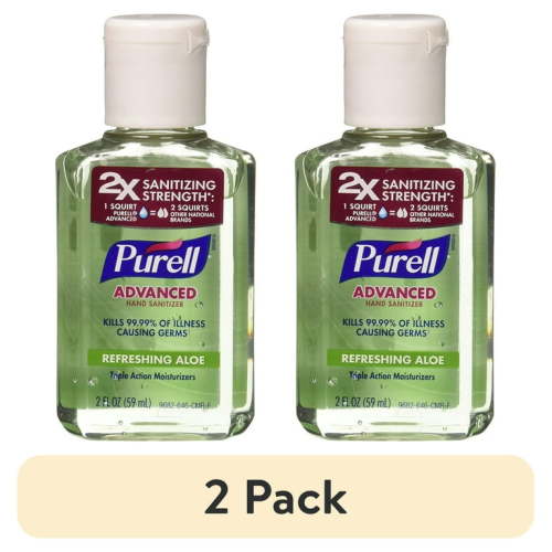 (2 pack) Purell Advanced Hand Sanitizer Gel, Refreshing Aloe, 2 fl oz