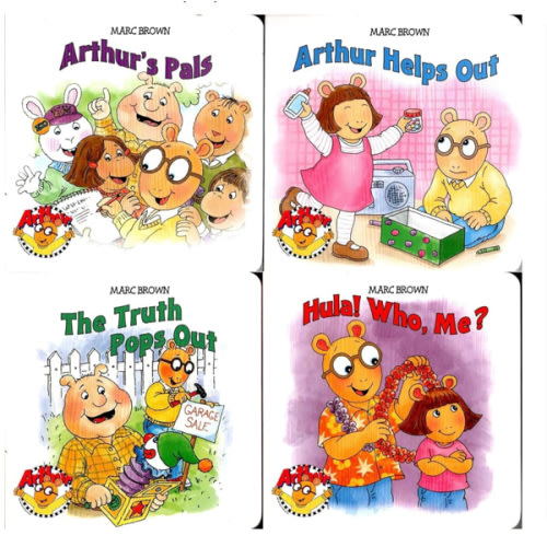 Arthur`s Pals, Arthur Helps Out, The Truth Pops Out and Hula! Who, Me? - Children's Board Book (Set of 4 Books)