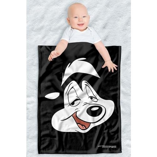 LOGOVISION Looney Tunes Lightweight Baby Blanket, 30"X40", Pepe Face Unisex for Infants Girls & Boys