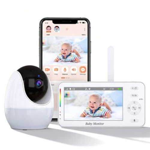 SUGIFT 1080P Dual-Mode Baby Monitor with Two-Way Talk, Auto Tracking, Night Vision & Cry Alert - White