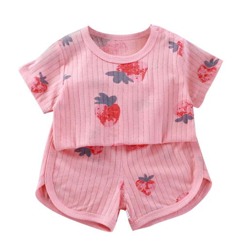 WRKEKC Summer Outfits for Girls, Baby Girl Outfits, Children's Short Sleeve Set Baby's Summer T-shirt Two-piece Set Sports and Casual Clothes