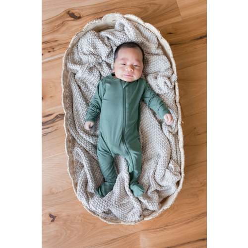 Zippered Footie in Pine