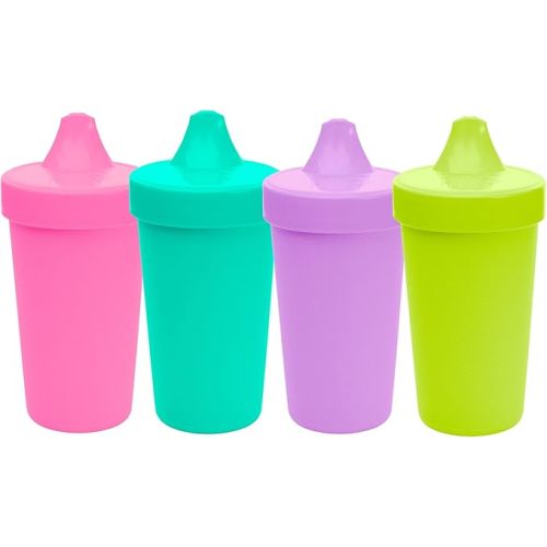 Re-Play Spill-Proof Sippy Cups for Toddlers - Kids Reusable 10 Oz Set of 4, Dishwasher & Microwave Safe, Made in USA, Mermaid
