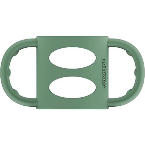 Dr. Brown's Milestones 100% Silicone Baby Bottle Handles, Narrow, Removable Easy-Grip Transitional Sippy Cup Handles, Green, 4m+, 1 Pack