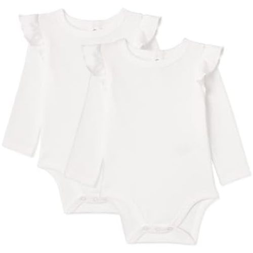 Amazon Essentials Baby Girls' Long-Sleeved Ruffle Bodysuits