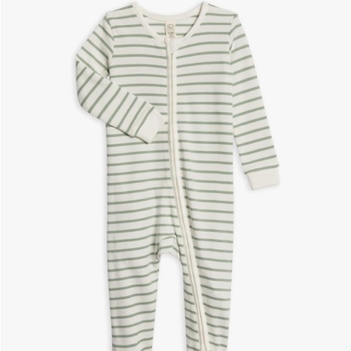 Colored Organics Baby Zip-Up Footed Sleeper with 2-Way Zipper - Newborn Organic Cotton Pajamas