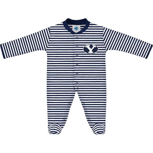 Creative Knitwear College Baby Striped Footed Romper - Team Logo, Multiple Colors, for Boys & Girls (0-9 Months)