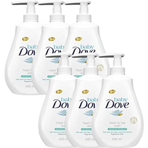Dove Baby Head to Toe Body Wash Sensitive Moisture - 6 Packs x 13.52 FL.Oz / 400 ml