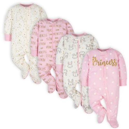 Gerber Baby Girls' Sleep 'N Plays - Princess - 6-9 Months - 4-Pack