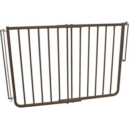Cardinal Gates SS30OD Outdoor Baby Gate for Top of Stairs-Adjustable Outdoor Dog Gate-Aluminum Safety Gate for Kids & Pets-Can be Installed at Angles - 27 to 42.5 Inches Wide-Brown USA Based Company