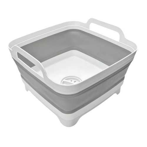 Amazon.com: MontNorth Collapsible Wash Basin 9L, Foldable Dish Tub with Drain Plug, Portable Collapsible Dish Basin, Camping Sink for Washing Dishes, Laundry & Kitchen Use,Gray