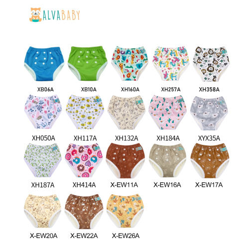 (Various Patterns) Bamboo Training Pant – Adjustable & Reusable Potty Training Underwear for Toddlers