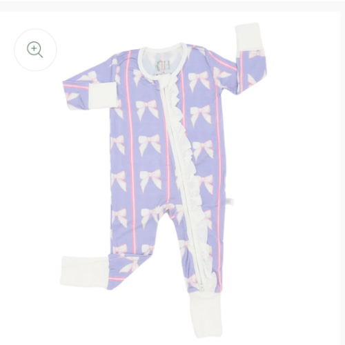 Girls Purple Bow Double Zipper Romper – Hamner Hill