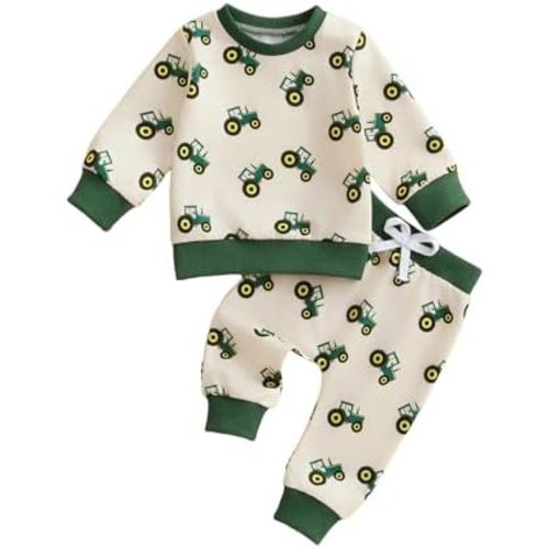 fhutpw Toddler Baby Boy Clothes Funny Letter Long Sleeve Sweatshirt Pullover Top Jogger Pants Fall Winter Outfits