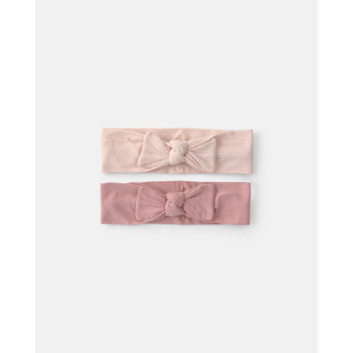 Baby Girl 2-Pack Bow PurelySoft™ Headwraps - Pink | Carter's