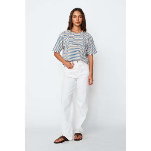 Stripe Breastfeeding-Friendly Tee - Cobalt/Cream – Apéro Label