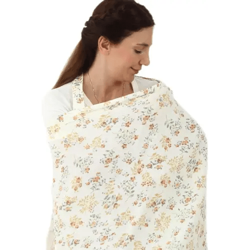 Breastfeeding Cover, Muslin Soft Cotton Nursing Cover, Breast Feeding Coverall with Adjustable Strap, Nursing Cover Breastfeeding Lightweight Breastfeeding Shawl for Outdoor