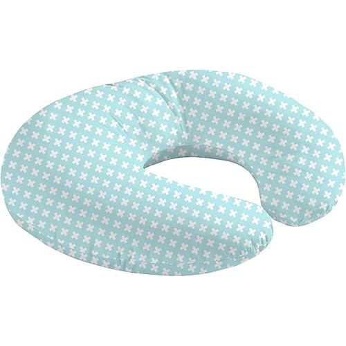 Little Grape Land Nursing Pillow for Infants, Breastfeeding Pillows, Baby Support Pillow for Nursing, Bottle Feeding, Tummy Time with Machine Washable Cover (Green Cross)