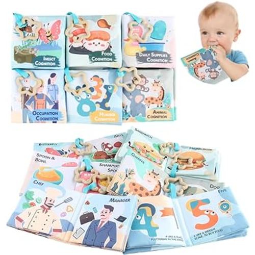 Amazon.com: TAINYBOYS Baby Books, Early Education Soft Baby Books 0-6-12-18 Months, 6Pcs Washable Non-Toxic Cloth Book for Babies, Infant Toddler Newborn Crinkle Book for Baby Shower, Baby Toy with Sound Paper : Baby