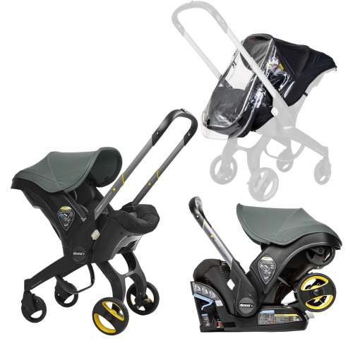 Doona Infant Car Seat & Stroller - Slate Green + Rain Cover