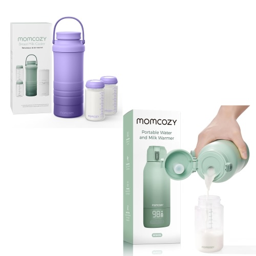 Momcozy 650ml Portable Breast Milk Cooler for Outdoor, 360°Total Cooling for 24Hours & Momcozy Portable Milk Warmer for Travel – Dual Heating for Breast Milk & Water