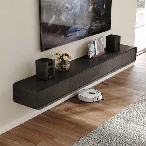 Hokku Designs Randalstown Floating TV Stand, Entertainment Center with 4 Drawers, Solid Wood, Fully-Assembled & Reviews | Wayfair