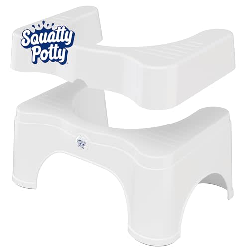 Squatty Potty The Original Bathroom Toilet Stool - Adjustable 2.0, Convertible to 7" or 9" Height with Removable Topper for Adults and Kids White