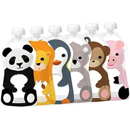 SQUOOSHI Reusable Baby Food Pouches - 5 oz - 6 Large Pouches - Baby Food Storage - Pouches Toddler - Refillable Squeeze Pouch for Kids