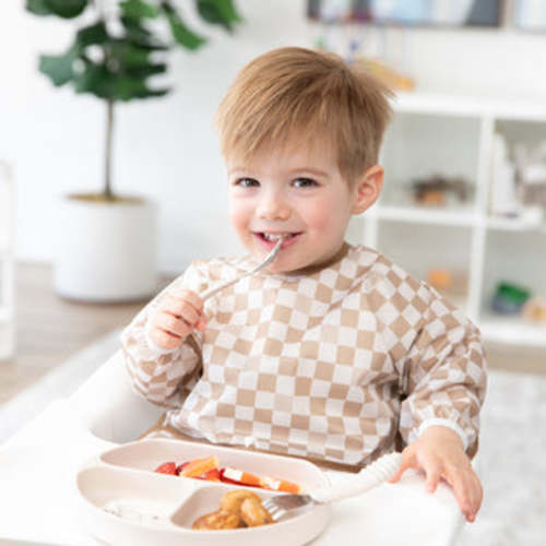 Sleeved Bib: Sand Check – Bumkins