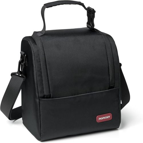 Momcozy Breastmilk Cooler Bag with Strap, Insulated Baby Bottle Bag, Fits 6 Baby Bottles up to 9Oz&10H Long-term Cooling, XPE Insulation Layer, Food Grade PP Compartment for Nursing Mom Daycare