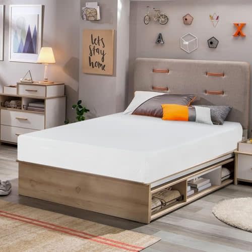 FDW | 5 Inch Twin Mattress | Medium Firm | Gel Memory Foam | White | Dual Construction | Pressure Relief, Cooling Foam, Removable and Washable Cover | Bed in a Box, CertiPUR-US Certified