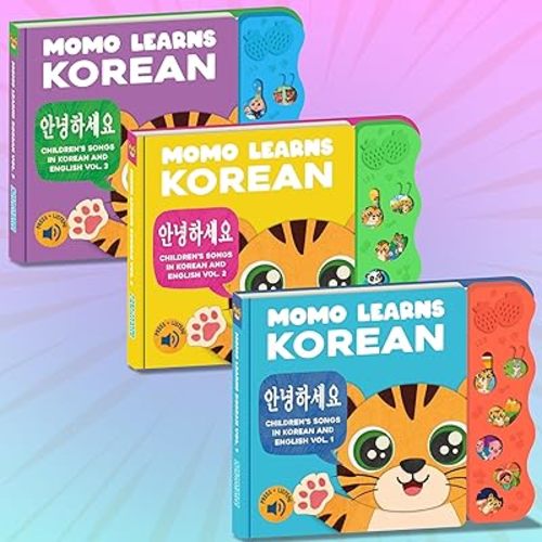 Bundle Deal — Interactive Sound Board Book for Toddlers 1-3, Bilingual English & Hangul Songs & First Words, Talking Musical Learning Toy and Gift for Babies & Kids
