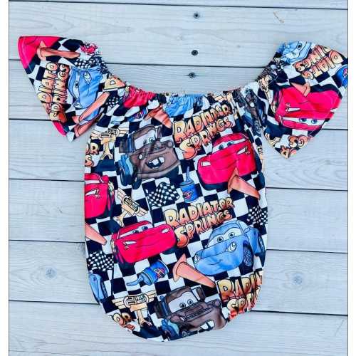 Disney Cars Girls Romper Pixar Lightning McQueen Mater Carsland Hollywood Studios Bodysuit onsie Infant to Toddler Cars Birthday outfit