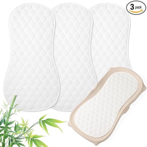 Quilted Thicker Baby Changing Pad Liner 3 Pack, Waterproof Soft Non Slip Warm on Baby’s Back Diaper Change Mat Liner, Machine Washable Reusable Easy to Clean, Fit for Most Changing Table Pad