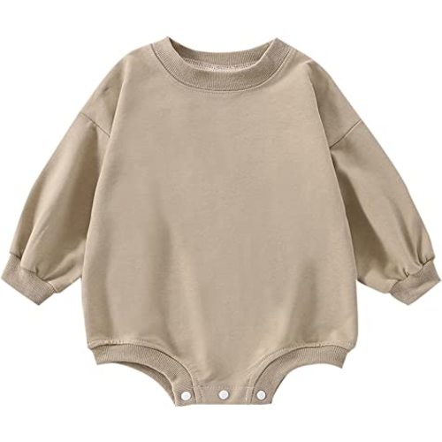 Baby Boy Girl Bubble Shirt Romper Outfit Short Sleeve Summer Bodysuit Top Newborn Oversized Crewneck Jumpsuit