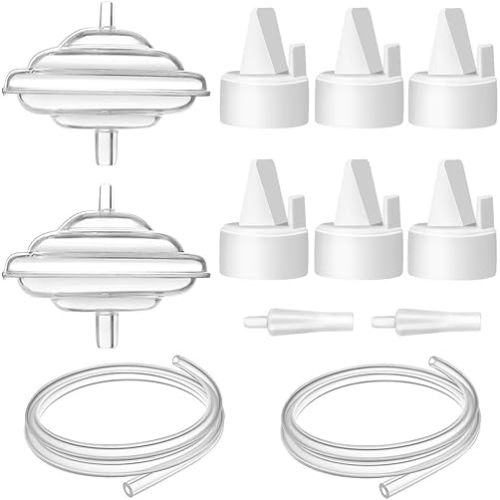 PumpMom-us Breast Pump Parts for Spectra, Duckbill Valve Tubes Backflow Protector Compatible with Spectra S1 S2 9 Plus Synergy Gold, Not Original Pump Parts